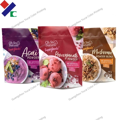 Plastic Material Stand Up Zipper Pouch Clear Window Food Packaging