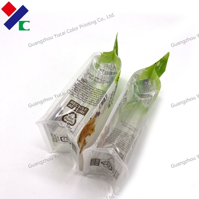 Square Flat Box Bottom Biodegradable Packaging Bags Zipper Eight Side Sealed